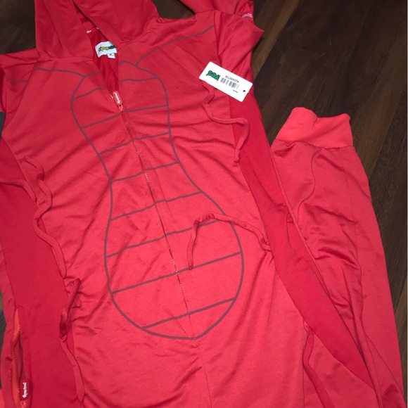 Tipsy Elves Hooded Unisex One Piece Red Lobster Costume With Oversized Claws NWT - Picture 9 of 9